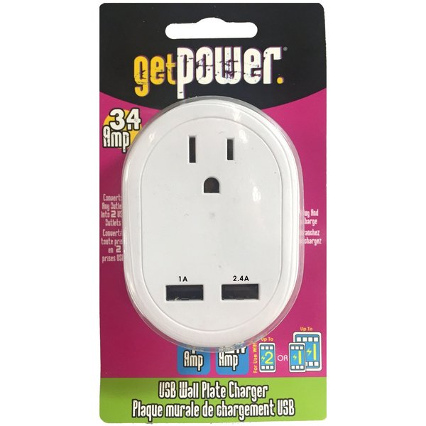 Get Power GetPower USB Wall Charger GP-AC-3AMP-WHI